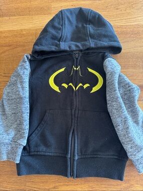 Batman Black & Gray Hoodie with Yellow Logo